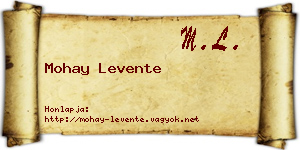 Mohay Levente névjegykártya